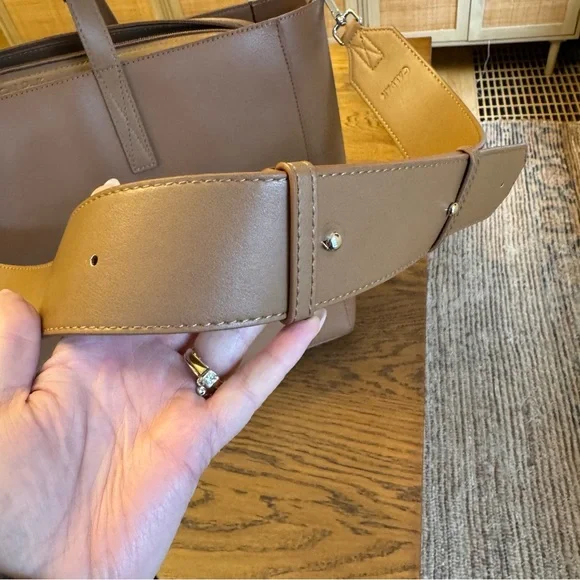 Calpak Haven 16" Laptop Tote Bag in Toffee Career Purse - Picture 12 of 16